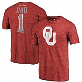 Oklahoma Sooners Fanatics Branded Crimson Greatest Dad Tri Blend T-Shirt